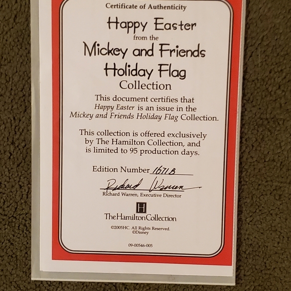 Hamilton Collection Disney Mickey Happy Easter Yard Flag - Picture 2 of 3